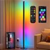 VASAGLE Lampada da Terra RGB, Controllo APP, Sincronizzazione Musicale | 18 x 18 x 139,4 cm, Luce Calda 3000K, Timer, Soggiorno, Nero Opaco, Collezione LUSIA, LFL025BD02