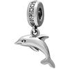 JiaRong Charms Charm a forma di delfino, in argento Sterling 925, ciondolo a tema oceano con cristalli, per braccialetti Pandora A
