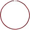 Vifaleno Collana in Corallo Rosso Naturale 5x10mm con Chiusura a Moschettone in Argento 925 - Lunghezza 43 cm