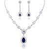 GULICX AAA Cubic Zirconia CZ Women's Party Jewelry Set Fashion Earrings Pendant Necklace Silver Plated