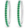 LES FOLIES DI PAOLA GRIECO Coppia di Orecchini a Cerchio Verde cerchietti strass in argento 925 rodiato - Hoops Collection
