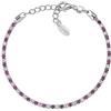 Amen Bracciale Donna BTABBR16 in Argento 925 rodiato con zirconi Bianchi e Rossi Collezione Tennis