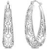 LeCalla Orecchini a cerchio in argento 925 | Orecchini a cerchio in filigrana da donna | Orecchini a rete con taglio a filigrana | Orecchini a cerchio vintage da donna