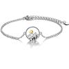 YAFEINI Bracciale a forma di animale in argento Sterling, bradipo, mucca delle Highland, pinguino, colibrì, panda rosso, axolotl, pietra di luna, opale, ali d'angelo, corno italiano, libellula