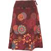 GURU SHOP Gonna al ginocchio Chic, in cotone con mandala, colorata, da donna, in stile retrò