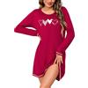 Bresdk Camicia Notte Donna Manica Lunga Cotone Abito da Notte Elegante con Stampa Pigiama Donna Invernale Girocollo Comodo Nightwear per Casa e Relax S-XXL