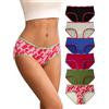 INNERSY Mutande Donna Cotone Slip a Vita Media Intimo Sportivo Culotte Comode Pacco da 6