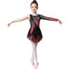 Chaoyinn Bambini Vestito Danza Latino Jazz Una Manica Strass Abito Pattinaggio Artistico Competizione Bambina Body Ginnastica Ritmica