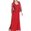 Kobilee Abito Damigella Donna Scollo a V Estivo con Corsetto Vestito Matrimonio Lunghi Mezze Maniche Eleganti Cerimonia Formale de Curvy Cocktail da Sposa Taglie Forti