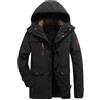 Generic Giacconi Invernali Uomo - Giacca Invernale Imbottita Uomo con Cappuccio Lungo Casuale Tasca Caldo Impermeabile Vento Freddo Tasche Multiple