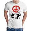 om3tm - Banksy War Peace - T shirt Urban Street Art Pace paix Punk Indie, S - 5 X L