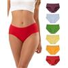 INNERSY Mutande Donna Cotone Vita Media Slip Sportive Culotte Pacco da 6 | Mutandine Hipster Traspiranti e Comode‌, Cavallo 100% Cotone, Intimo Morbido Classico, Senza Etichette, Sport/Uso Quotidiano