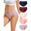 INNERSY Mutande da donna in cotone, comode mutandine hipster, confezione da 5