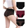 INNERSY Mutande Assorbenti Donna Vita Alta Slip Cotone Ciclo Mestruale Intimo Post Parto Pacco da 3
