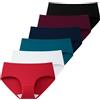 INNERSY 6 Mutandine semplici a Vita Bassa in Morbido Cotone Intimo da Donna | 100% cotone, slip basic da donna, vita media, biancheria intima sportiva da donna, comode mutandine da donna, senza etichetta