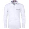 KUNJLELP Polo da Uomo Manica Lunga con Tasca Patchwork a Quadri Rosso e Blu Maglietta Maglia Casual per l'autunno e l'inverno