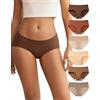INNERSY Mutande Donna Cotone Vita Media Slip Sportive Culotte Pacco da 6 | Mutandine Hipster Traspiranti e Comode‌, Cavallo 100% Cotone, Intimo Morbido Classico, Senza Etichette, Sport/Uso Quotidiano