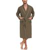 COLORFULLEAF Accappatoio da uomo, 100% cotone, con tasca, taglie M-2XL