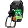 Heré Mood Cintura da uomo larga 4 cm cintura in pelle da uomo in 100% vera pelle (pelle di bufalo), realizzata a mano e accorciabile, robusta, elegante e durevole, ideale per jeans, business a