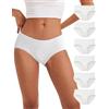 INNERSY Mutande Donna Cotone Vita Media Slip Sportive Culotte Pacco da 6 | Mutandine Hipster Traspiranti e Comode‌, Cavallo 100% Cotone, Intimo Morbido Classico, Senza Etichette, Sport/Uso Quotidiano
