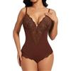 SHAPERIN Donna Body Modellante Pizzo Body Contenitivo Pancia Piatta Perizoma Shapewear Bodysuit Scollo a V