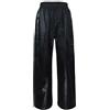 Generisch Pantaloni da uomo in pelle sintetica Baggy pantaloni in stile gothic punk, pantaloni in tessuto steampunk, pantaloni per il tempo libero, gamba larga, pantaloni sportivi casual streetwear