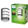 Philips LED Python, Lampada a Parete con sensore di movimento, LED integrato, IP44, Luce Bianca Calda, Antracite