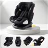 GLOKID seggiolino auto Isofix 360°Girevole Seggiolino Auto 0-36 Kg Gruppo 0/1/2/3, Regolabile in Altezza (Black)