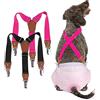 Pet Soft Bretelle per Pannoloni per Cani, Confezione da 2, Ideali per Fasce Addominali e Abbigliamento per Animali Domestici (Nero-Rosa, Taglia M)