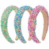 MAOSHYMS 3 Pezzi Cerchietto Caramella,Cerchietto Capelli Donna Splendente, Fascia Capelli Donna, per Ragazza Bballo di Fine Anno, Festa (Colore A)