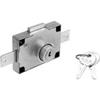 OMR Serratura per porte battente triplice chiusura Argento