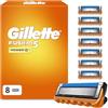 Gillette Lamette Fusion Power 8 Cartucce per Rasoio Barba Uomo, Multicolore | 8 Cartucce di Ricambio per Rasoio Barba Manuale, Striscia Lubrificante e 5 Lame per Rasatura Profonda e Duratura