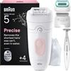 Braun Silk-Épil 5 Epilatore Elettrico Donna, Accessori, 5-251 Rosa Flamingo | Rasoio Elettrico Donna Impermeabile, Custodia, Testina Radente, Cappuccio Regolatore e Prime Epilazioni, Rifinitore Bikini