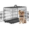 Yaheetech Gabbia Metallo per Cani Pieghevole 76,5 × 44 × 50,5 cm Nero | Gabbia per Cani e Gatti, Vassoio Rimovibile, Doppia Porta, Adatto a Cani di Piccola Taglia, Montaggio Semplice