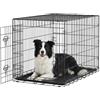 Feandrea Gabbia per Cani, 1 Porta, Pieghevole, 107 x 70,6 x 70,6 cm | Box Cani per Interno in Metallo con Vassoio, Montaggio Senza Attrezzi, Nero Inchiostro, Collezione Dack, PPD013BH01