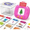HOMESTEC Giochi Montessori 2 Anni, Flashcard Parlanti Italiano Inglese Rosa | Include 216 carte impermeabili con 432 parole e 25 temi. Con suoni realistici, è un perfetto regalo per ragazzi e ragazze.