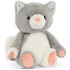 B. toys Cloudy Cosmo, gatto di peluche lavabile grigio e bianco | Gattino di peluche morbido da 30 cm con orecchie colorate e zampette rosa chiaro, per coccole gioco e nanna, 0+ mesi