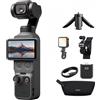Osmo Pocket 4 Combo Essential videocamera vlog tascabile con gimbal CMOS da 1″ e