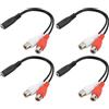 Create idea 4 Pezzi Placcati In Oro Jack Stereo Da 3,5mm A 2 Prese RCA Phono Adattatore Cavo Corto Cavo Audio Connettori Jack RCA Per Suono Ad Alta Fedeltà