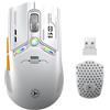 Uiosmuph V08 Mouse Gaming 2.4 G/USB-C/Bluetooth Ricaricabile Ergonomico Programmabile, Coperchio Magnetico A Nido D'Api Senza Fili Per Laptop, PC, Mac, Bianco