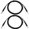 Create idea 2pcs Cavo Audio per Cuffie Sostitutivo Jack Maschio da 3,5 Mm A Jack Maschio da 2,5 Mm Compatibile con B-O-S-E QC35/QC35 II/QC25/OE2 (Nero)