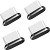 ZHIHUITL Tappi Anti-Polvere, 4 Pezzi di Tappi Antipolvere USB C,Tipo C Porta Ricarica, Adatto per la Maggior Parte degli Smartphone e Modelli Android Micro USB(Nero)
