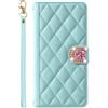 BLOTECH Portafoglio Glitter Compatibile con OPPO A7/OPPO AX7/OPPO A7N Cover Bling Glitter Mint Green Shiny Leather Case Shell Wallet Premium PU Custodia e Glitter Glitter 3D Lovely Rhinestone Cover