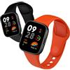 LanQii 2 Pezzi Silicone Cinturino Compatibile con Xiaomi Redmi Watch 3, Morbido Traspirante Sportivo Cinturini di Ricambio Donna Uomo per Xiaomi Redmi Watch 3 -(Nero+Arancio)