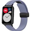 LanQii Cinturino Compatibile con Huawei Watch Fit, Silicone Morbido Traspirante Magnetici Sportivo Cinturini di Ricambio Donna Uomo per Huawei Watch Fit - Violetto