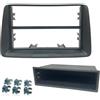 Tecmedia Mascherina Autoradio 1 DIN Compatibile con Fiat Panda II (169) 2003-2012 - Telaio Adattatore Plancia con Cassetto Portaoggetti e Clip Metalliche, Colore Grigio