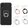 ZHIHUITL Cellulare Anello,4 pezzi Supporto trasparente dell'anello del telefono cellulare,Supporto rotante a 360 gradi per la suoneria del telefono,Adatto per vari smartphone (Quadrato,2 argento+1 oro+1 nero)