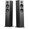Audio Pro A48W - Altoparlanti stereo multiroom attivi da pavimento, 320 W, classe D, HDMI ARC, Optical & RCA, AirPlay 2, Google Cast, 870 × 215 × 265 mm (coppia) (nero)