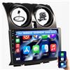 Inefala Autoradio per Nissan Qashqai 2006-2016 Wireless CarPlay | 9 Pollici Touchscreen IPS, Vi-Link, Android Auto, 2 Din, 12 LED Quadrati, FM/RDS, EQ, SWC, MIC, Telecamera