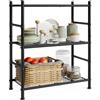 SONGMICS Scaffale a 3 Ripiani in Acciaio, Scaffalatura Robusta, 60 x 30 x 77,5 cm, Nero Opaco, per Cucina, Soggiorno e Ripostiglio, Collezione Dacey-old BSC263BD01